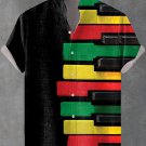 Men's Black Man Proud Jazz Piano Art Linen Blend Shirt
