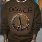 Men's Peace Sign Art Print Casual Sweatshirt