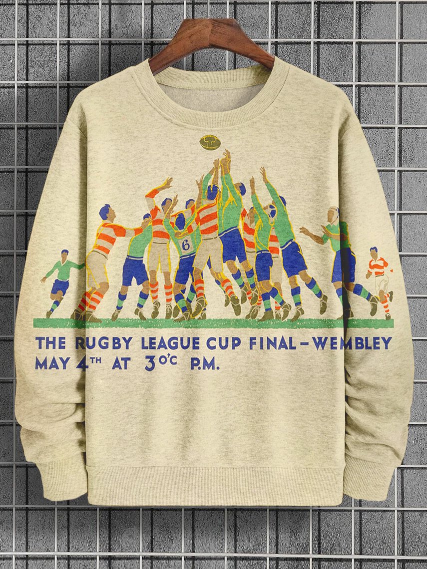 Men's The Rugby League Cup Final Print Casual Sweatshirt