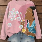 Women's Black Girl Magic Print Casual Sweatshirt