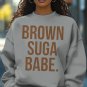 Women's Brown Suga Babe Print Cotton Long Sleeve T-Shirt Thin Sweatshirt