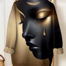 Women's Black Woman Aesthetics Art Print Casual Sweatshirt