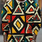 Men's Multicolor Geometric Pattern Print Casual Sweatshirt