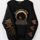 Women's Black Mixed With Art Print Casual Sweatshirt
