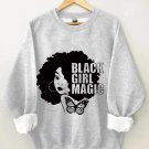 Women's Black Girl Magic Graphic Print Casual Sweatshirt