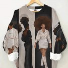 Women's Colorblock Stylish Women Afro Art Print Casual Sweatshirt