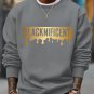 Men's Blacknificent Letter Print Casual Sweatshirt