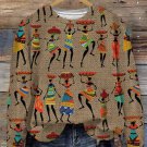 Women's African Tribal Ethnic Style Printed Casual Sweatshirt