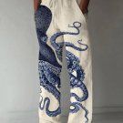 Men's Japanese Art Octopus Graphic Printed Casual Pants