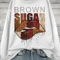 Women's Lip Brown Sugar Art Print Cotton Long Sleeve T-Shirt Thin Sweatshirt
