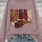 Women's Lip Brown Sugar Art Print Cotton Long Sleeve T-Shirt Thin Sweatshirt