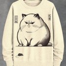Men's Cat And Mouse Japanese Art Print Casual Sweatshirt