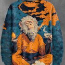 Men's Meditation Monkey Tasting Tea Art Print Casual Sweatshirt