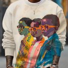 Men's African Boys With Glasses Art Print Casual Sweatshirt