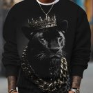 Men's Black Panther King Print Casual Sweatshirt