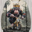 Men's Jungle Monkey King Motorcycle Art Print Casual Sweatshirt