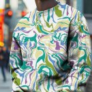Men's Abstract Aesthetic Marble Art Print Casual Sweatshirt