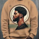Men's Black Profile Art Print Casual Sweatshirt