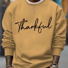 Men's Thank God Slogan Print Casual Sweatshirt