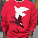 Men's Peace Dove Airplane Anti-war Art Print Casual Sweatshirt