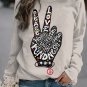 Women's Peace Love Hope Faith Joy Kindness Print Cotton Long Sleeve T-Shirt Thin Sweatshirt