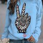 Women's Peace Love Hope Faith Joy Kindness Print Cotton Long Sleeve T-Shirt Thin Sweatshirt