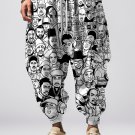 Men's Old School Hip-Hop Legends Art Print Loose Drawstring Waist Sweatpants