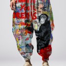 Men's Follow Your Dreams Monkey Street Paint Art Print Loose Drawstring Waist Sweatpants