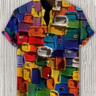 Men's Paint Stacking Splicing Art Print Shirt