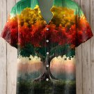 Men's Rastafari Tree Of Life Reggae Spirituality Art Print Linen Blend Shirt