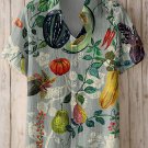 Men's Retro Fruit Boho Pattern Art Print Short Sleeve Linen Blend Shirt