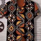 Men's African Ethnic Geometric Pattern Short Sleeve Retro Shirt