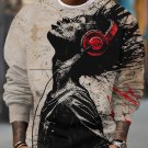 Men's Splash-Ink Graffiti Art Music Lover Print Casual Sweatshirt