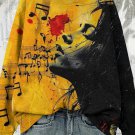 Women's Portrait Art Of Vintage Music Characters Print Casual Sweatshirt