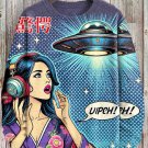Men's Kimono Girl UFO Futuristic Sci-Fi Art Print Casual Sweatshirt