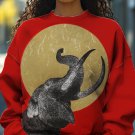Women's The Elephant Under The Moon Print Casual Sweatshirt
