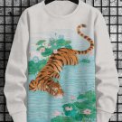 Men's Lotus Pond Tiger Art Print Casual Sweatshirt