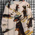 Men's Dachshund Skiing Art Print Casual Sweatshirt