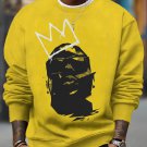Men's Hip Hop Black Crown Art Print Casual Sweatshirt