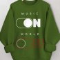 Women's Music On World Off Print Cotton Casual Sweatshirt