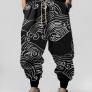 Men's Wave Print Vintage Sweatpants