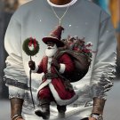 Men's Christmas Eve Black Santa Claus Art Print Casual Sweatshirt