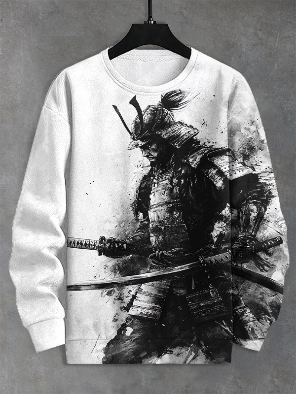 Men's Samurai Ink Art Print Casual Sweatshirt