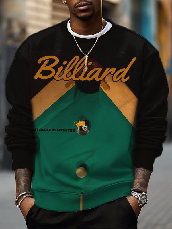 Men's Billiards Graphic Print Casual Sweatshirt