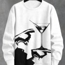 Men's Martini And Shoes Art Print Casual Sweatshirt
