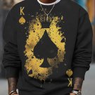 Men's Gold King Of Spades Art Print Casual Sweatshirt