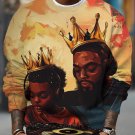 Men's Black King Father And Son Music DJ Print Casual Sweatshirt