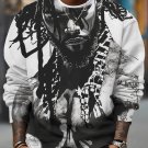 Men's Vintage Hip-hop Man Art Print Casual Sweatshirt