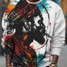 Men's Black Man Graffiti Art Print Casual Sweatshirt