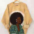 Women's Sleepy Woman Art Print Casual Sweatshirt